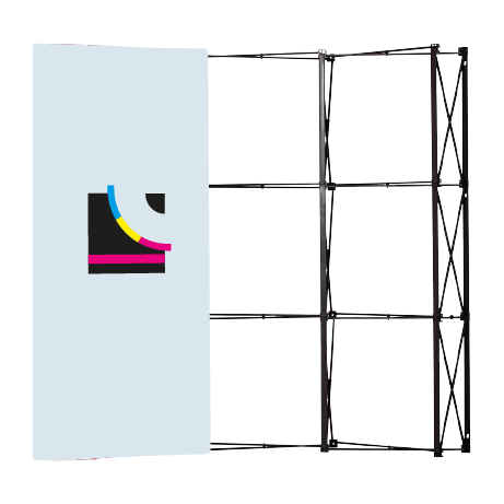 Pop-Up Faltwand | 2 x 3 Felder gebogen | einseitig bedruckt